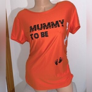 NWT Time & Tru Maternity Mummy To Be Orange Halloween T-Shirt Women's Medium M